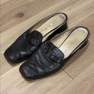 Women’s size 8 chocolate Brown Salvatore ferragamo Leather Slip-On Shoes